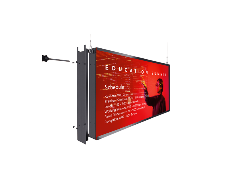 led kiosk horizontal with graphic