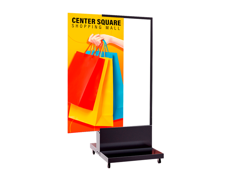 led kiosk vertical with graphic